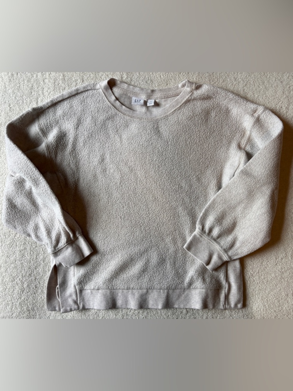 GAP Kids Cream Crewneck Cozy Sweatshirt, Sz M (8-9)